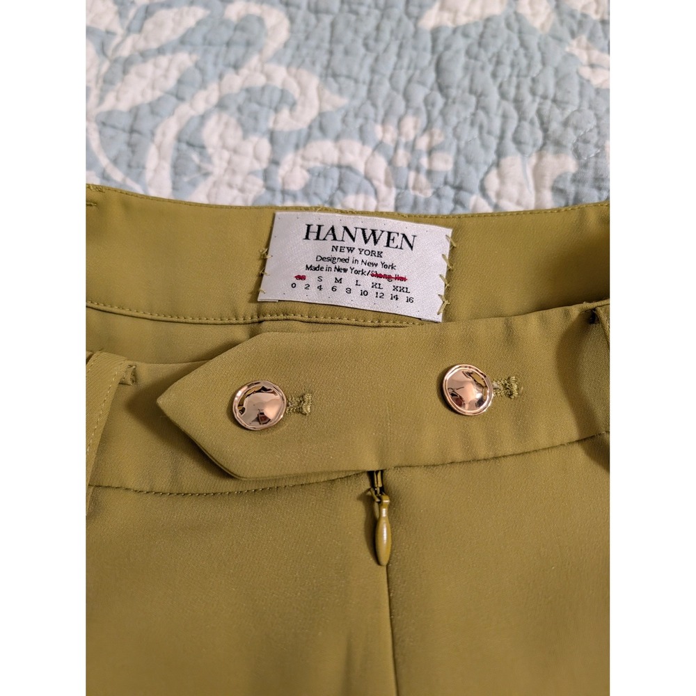Hanwen New York Chartrushe‎ Hip Cut-Out Slim Trousers Ankle Slit Pants Sz XS - Picture 3 of 11
